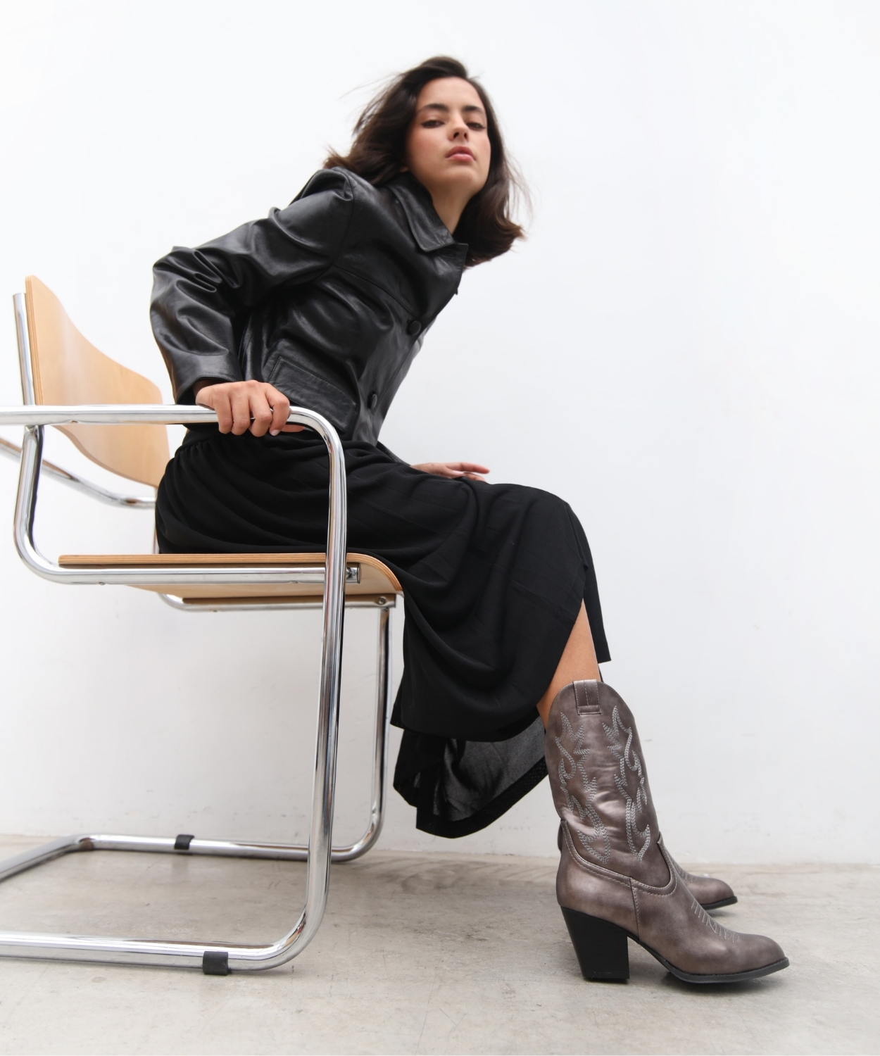 Botas cowboy tacón metalizadas